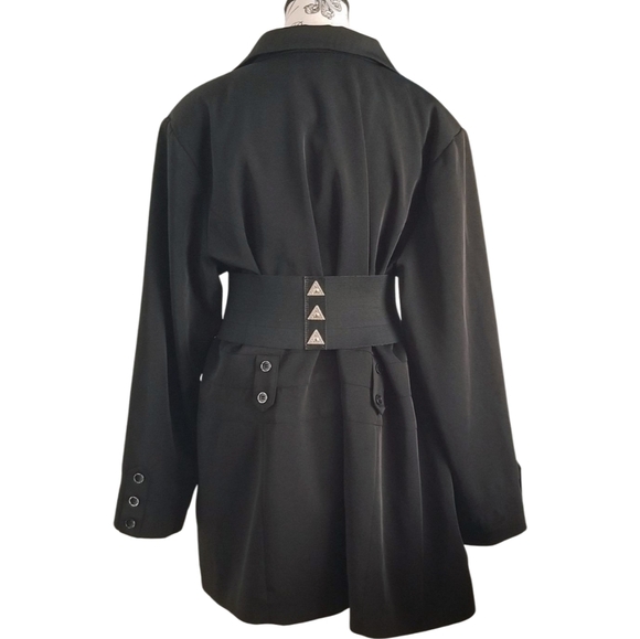 Y2K Basic Minimalist Black Long Blazer Size 20 - Picture 6 of 8